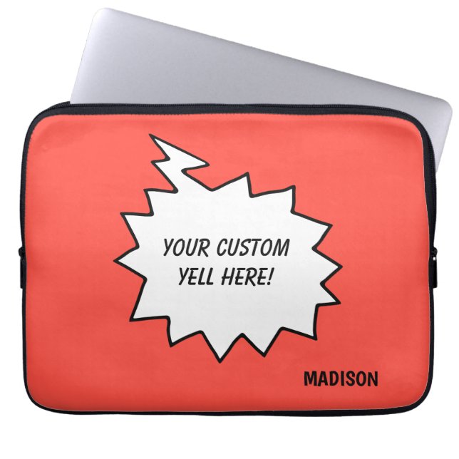 Anpassat namn, text och bubbla med Färg Laptop Fodral (Framsidan)