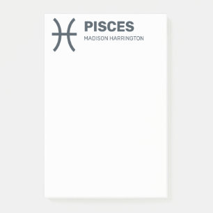 Anpassat namn/text och Färg för zodiac-teckeninstä Post-it Block