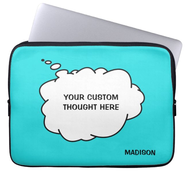 Anpassat namn, text och Färg-tankbubbla Laptop Fodral (Framsidan)