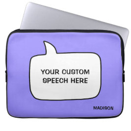 Anpassat namn, text och Tal-bubblor i Färg Laptop Fodral