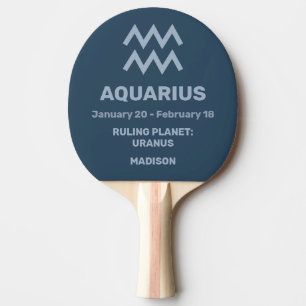 Anpassat namn/text Zodiac-tecken Aquarius Pingisracket