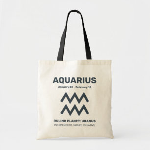 Anpassat namn/text Zodiac-tecken Aquarius Tygkasse