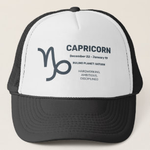 Anpassat namn/text Zodiac-tecken Capricorn Keps