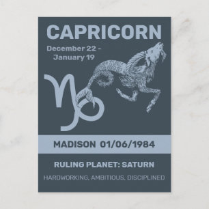 Anpassat namn/text Zodiac-tecken Capricorn Vykort