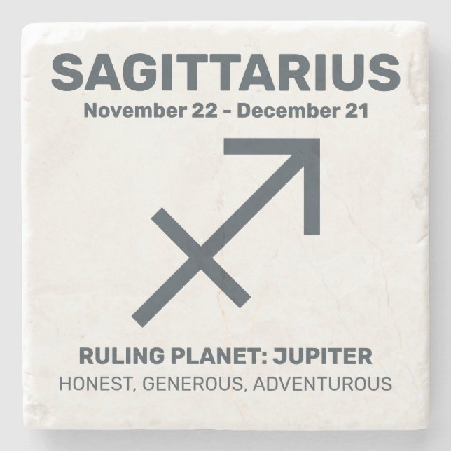 Anpassat namn/text Zodiac-tecken Sagittarius Stenunderlägg (Framsidan)