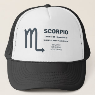 Anpassat namn/text zodiac-tecken Scorpio Keps
