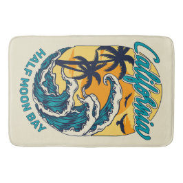 Anpassat namn/TextKalifornien Surfning Badrumsmatta