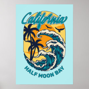 Anpassat namn/TextKalifornien Surfning Poster