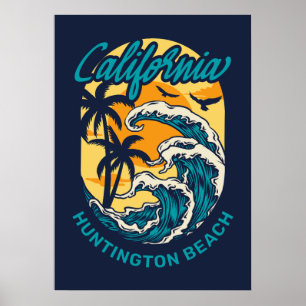 Anpassat namn/TextKalifornien Surfning Poster