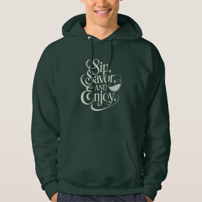 Anpassat namn/textsida, spara, njut hoodie (Framsida)