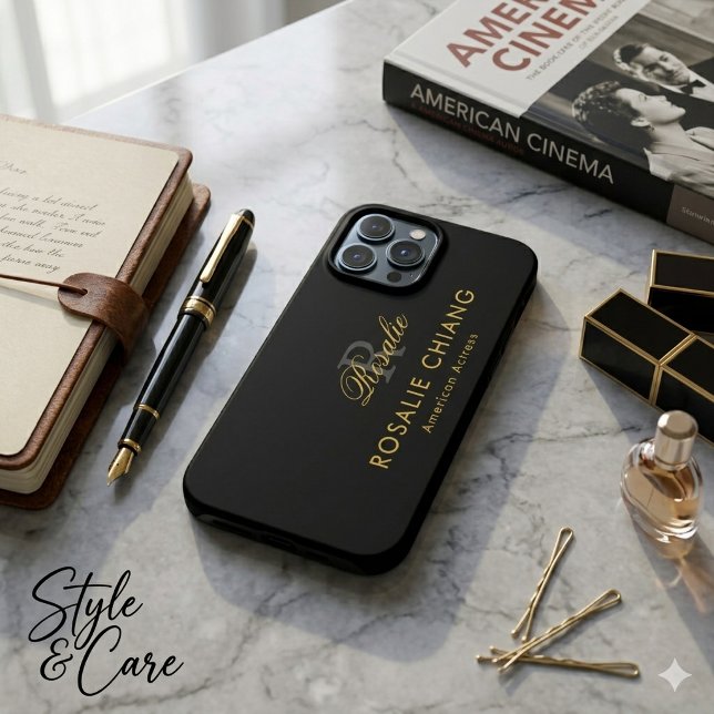 Anpassat namn & titel med monogram (Custom Name & Title with Monogram iPhone 13 Pro Max Case)