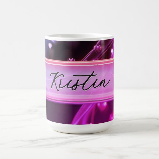 Anpassat Namn Tjejstyrka Glas | Personlig Kaffe Kaffemugg (Center)