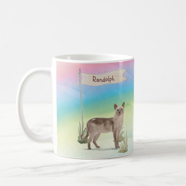 Anpassat namn Tonkinese Cat Pet Kaffemugg (Vänster)