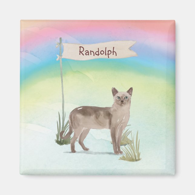 Anpassat namn Tonkinese Cat Pet Magnet (Framsidan)