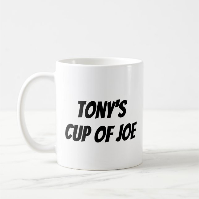 Anpassat namn "Tony's Kopp of Joe" (Vänster)