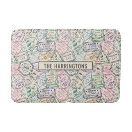 Anpassat namn Travel Frimärke Badrumsmatta