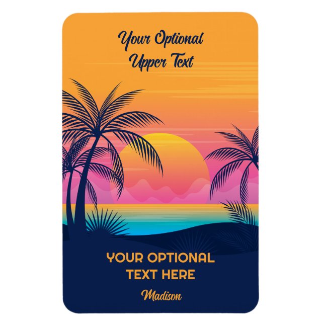 Anpassat namn Tropical Sunset Magnet (Vertikal)