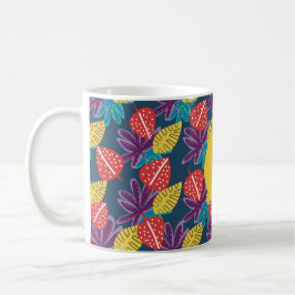 Anpassat namn tropisk blomsterfun fun colorful  kaffemugg
