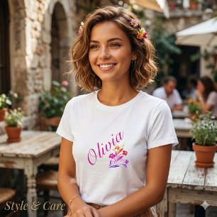 Anpassat namn tryckt Dam Casual Stylish T-shirt