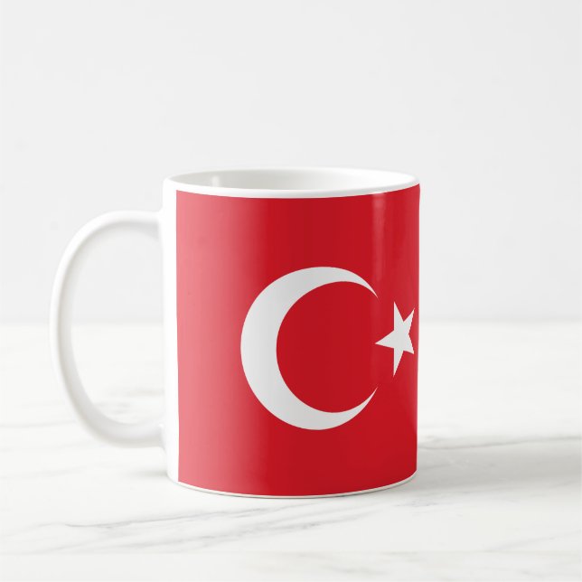 Anpassat namn Turkiet-Flagga Kaffemugg (Vänster)