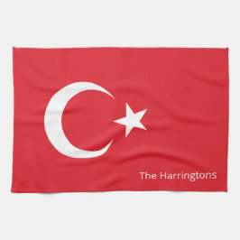 Anpassat namn Turkiet-Flagga Kökshandduk
