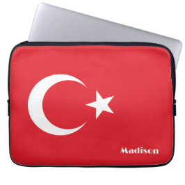 Anpassat namn Turkiet-Flagga Laptop Fodral