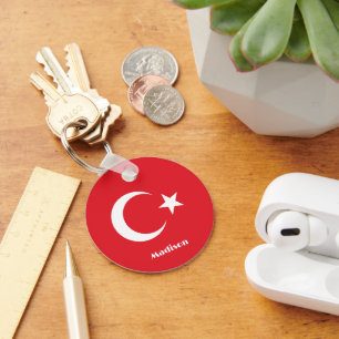 Anpassat namn Turkiet-Flagga Nyckelring