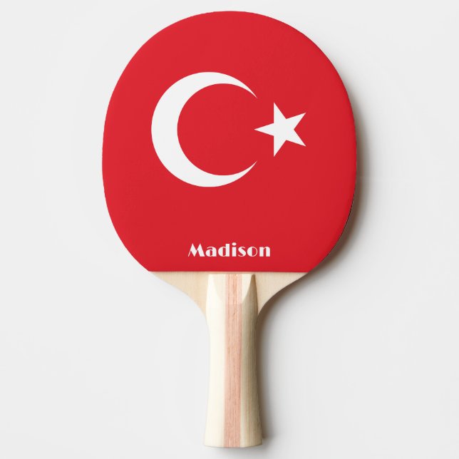 Anpassat namn Turkiet-Flagga Pingisracket (Framsidan)