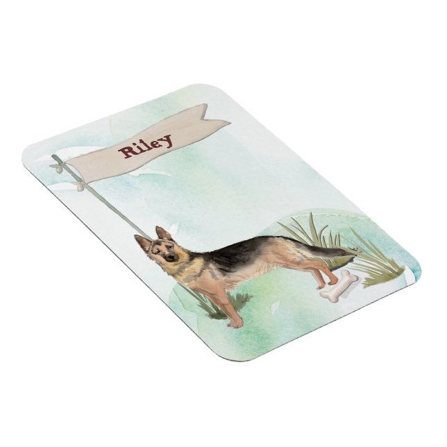 Anpassat namn Tyskt schepherd Pet-Hund Magnet (Högersidan)