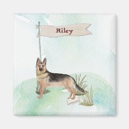 Anpassat namn Tyskt schepherd Pet-Hund Magnet