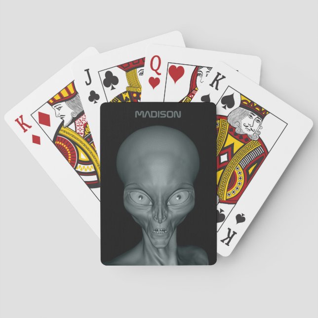 Anpassat namn UFO Alien-spelkort Casinokort (Baksidan)