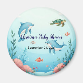 Anpassat namn under Sea Baby Shower-förmånen Magnet