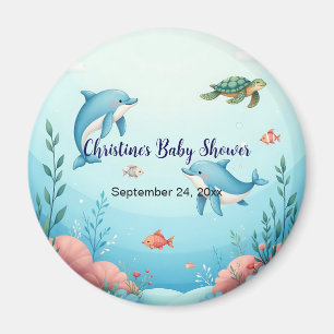 Anpassat namn under Sea Baby Shower-förmånen Magnet