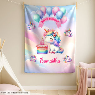 Anpassat namn Unicorn Blanket 6e Birthday Girl Fleecefilt