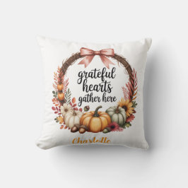 Anpassat namn Unik hösttematisk krans Kudde