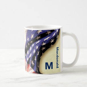Anpassat namn USA flagga Kaffemugg
