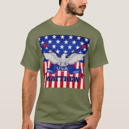 Anpassat Namn USA Patriotisk Örn Semper Fidelis He T Shirt