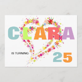 Anpassat namn Utandning Utandning Hjärtfödelsedage Inbjudningar