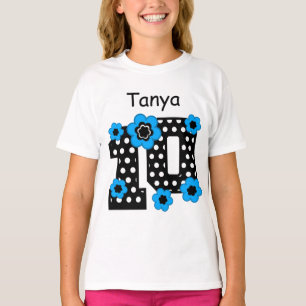 Anpassat namn V06B för Polka dots 10:e födelseda T Shirt