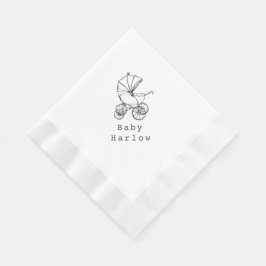 Anpassat namn vagn baby shower pappersservett
