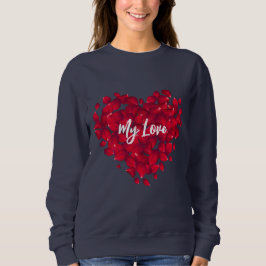 Anpassat namn Valentine Heart-Shaped Ro NavyBlue T Shirt