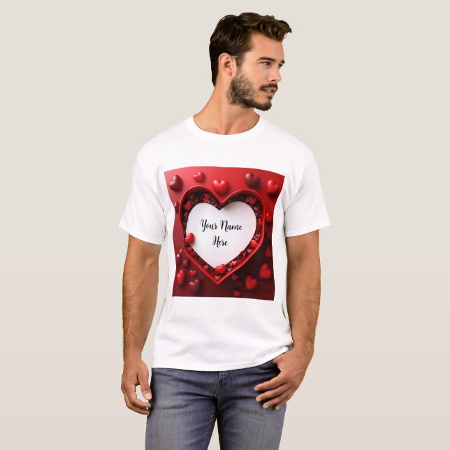 Anpassat namn Valentine T Shirt (Hel framsida)