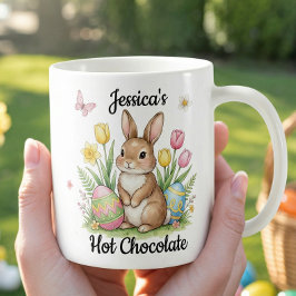 Anpassat Namn Varm Choklad Snygg Påskharen Kaffemugg