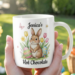 Anpassat Namn Varm Choklad Snygg Påskharen Kaffemugg