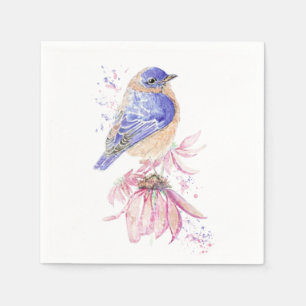 Anpassat namn Vattenfärg Bluebird Garden Bird Art Pappersservett