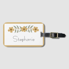Anpassat namn Vattenfärg Enkel Blommigt Modern Bagagebricka