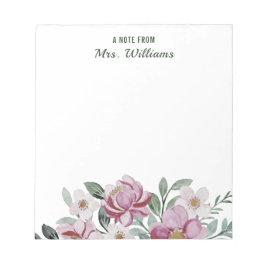 Anpassat namn Vattenfärgsblommor Blommigt A Anteck Anteckningsblock