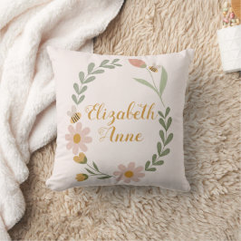 Anpassat namn Vattenfärgsfärg Blommigt Vår Nursery Kudde