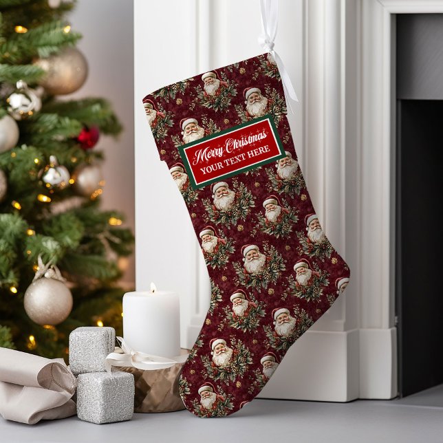 Anpassat namn Vattenfärgsjullager Stor Julstrumpa (Custom Name Watercolor Christmas Stocking)