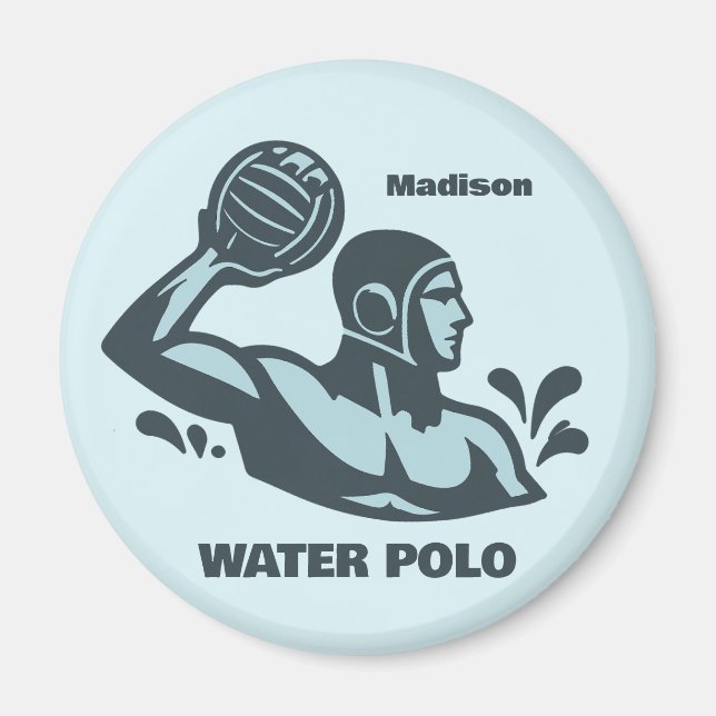 Anpassat Namn Vattenpolo Magnet (Framsidan)